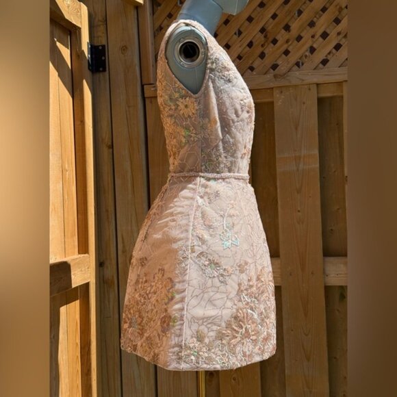 🆕 BRONX & BANCO 🧿 NWOT Violet Mini Dress, Gold & Champagne Sequin - Sz M US 6 - Picture 6 of 15